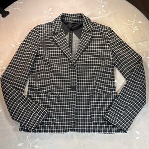 Weekend MaxMara Black & White Houndstooth Checkered Blazer Woman Fit Sz Small